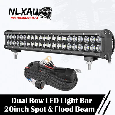 20inch Led Light Bar Dual Row Flood Spot Offroad Work Driving Lamp Fog W/ Wiring • $55.99