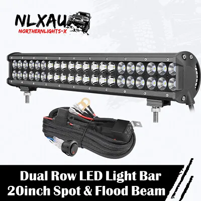 For Ford Ranger 20inch Led Light Bar Dual Row Flood Spot Driving Fog Wiring Kit • $55.89