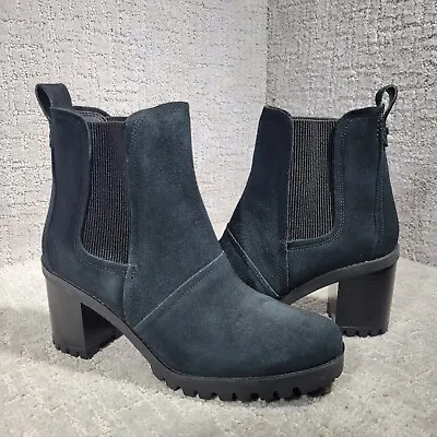 Ugg Hazel Women's Size 8.5 US Black Suede Waterproof Block Heel Chelsea Boots • $69.99