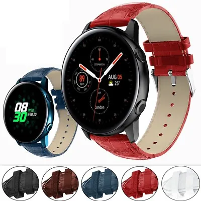 £4.75 • Buy Wristwatch Strap For Samsung Smart Watch Strap Genuine Crocodile Leather Band 