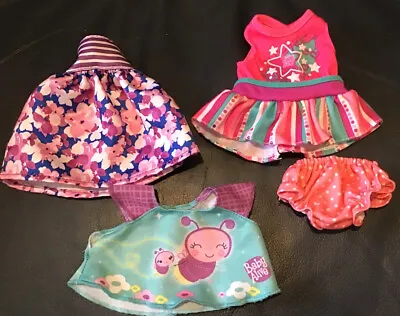 $12 • Buy Baby Alive Doll Clothes Lot Of 4 Bloomers & 3 Dresses Bumblebee Hearts Flowers