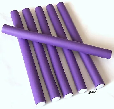 6 Large 20 Cm Extra Long Bendy Hairdressing Hair Rollers Foam Hair Curlers New • £4.99