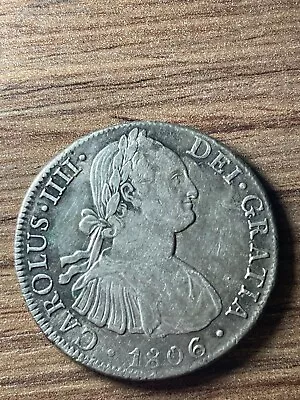 Mexico 1806 T.h Spanish Colonial 8 Reales Silver Coin Km109 Narrow Date • $91