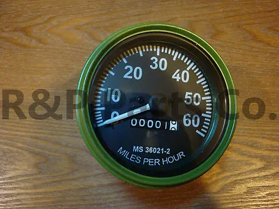 $68.67 • Buy Speedometer Gauge For Willys MB Jeep Ford CJ GPW Olive Bezel 60 MPH