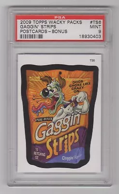 2010 Topps Wacky Packages Postcard TS6 * Gaggin' Strips *  Bonus Card PSA 9 • $200