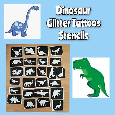 £4 • Buy Glitter Tattoo / Face Paint Stencils. Dinosaur X 20+ Children Birthday Party