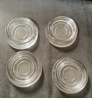 Vintage Caster Cups Clear Glass Furniture Coaster Lot Of 4 • $9.95