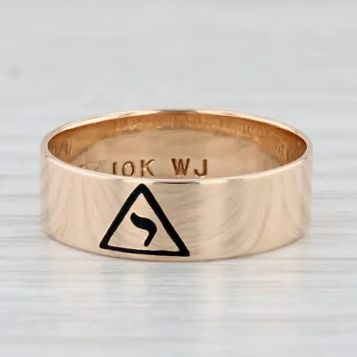 Vintage Masonic Yod Ring 10k Gold Size 10 Band 14th Degree Scottish Rite • $239.99