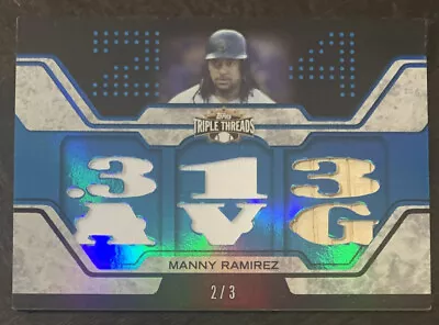 Manny RAMIREZ 2008 Triple Threads Triple Jersey Bat Relic #TTR-112 NM 2/3 Redsox • $79.99