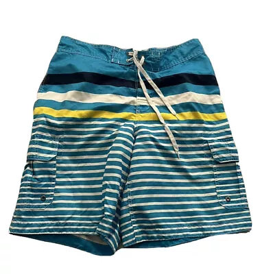 Merona Size L Board Shorts Pockets Inseam 9” Poly Lined Swim #ST34 • $10