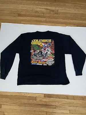 Vintage Scioto Downs Motorcycle Flat Track City USA Racing Long Sleeve Size 2XL • $23.95