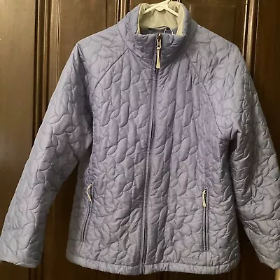 LL Bean Women's Parka Sz LG Blue/Cream (3 In 1 ) W/Removable Jacket/Liner & Hood • $65