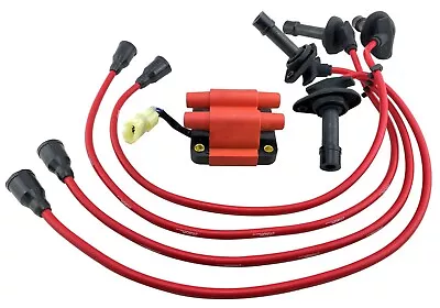 4 Spark Plug Wires & Ignition Coil For JDM Subaru Impreza WRX STi Forester EJ20K • $159.95