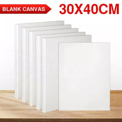 PACK OF 4 Blank Artist Canvas Art Board Plain Painting Stretched Framed 40x30CM • £10.99