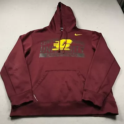 Central Michigan Chippewas Hoodie Mens Large Red Nike Therma Fit Sweatshirt NCAA • $29.99