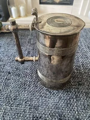 Silver Plated Lidded Pint Tankard Engraved With A D ￼ • £12