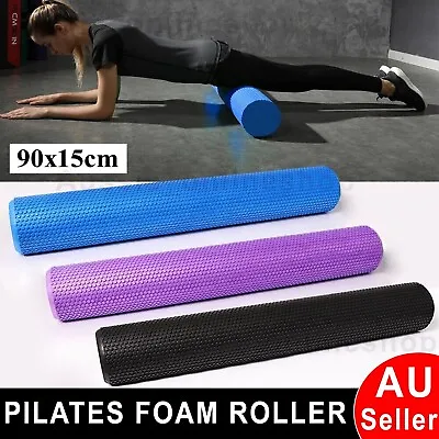 Pilates Foam Yoga Roller Long Physio Fitness GYM Exercise Training Massage 90CM • $37.99