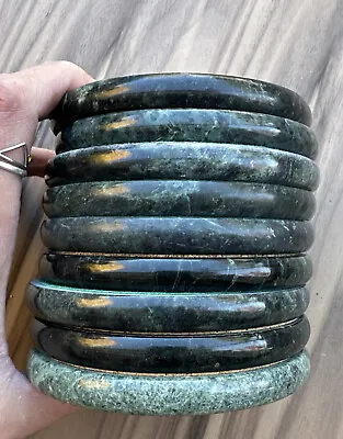 Vintage Green Marble Natural Stone Cork Coaster Set Of 9 Felt Bottom 3  • $31