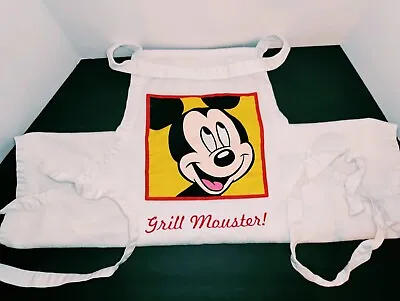 Disney Discontinued Mickey Mouse • Rare Chefs Canvas Kitchen Apron Adult Sz • $14.99