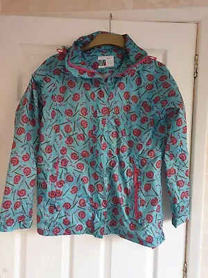 ZANDRA RHODES Turquoise & Pink Waterproof Jacket  -  Sze L - BUST 46  • $40.41