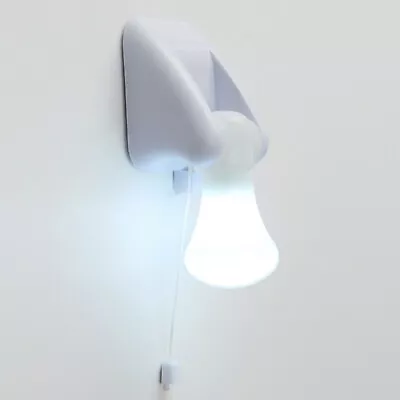 1/2/4 X LED Bulb Stick Battery Operated Wall Mount Pull Cord Cupboard Light Lamp • £7.99