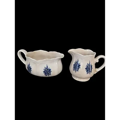 SEARS  Mayhill Creamer And Gravy Boat Federalist Blue Flowers   9 1/4 I • $31.99