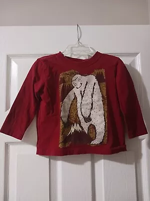 Hanna Andersson Boys 18-24 Months Maroon Snow Yeti Long Sleeve Tee Shirt EUC • $13