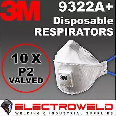 4 Or 10x 3M P2 Valved Face Respirators Folding Smoke Paint Fumes Flu Aura 9322A+ • $38.95