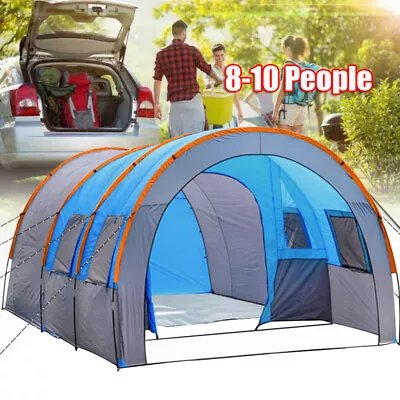 Portable Large 8-10Man Camping Play Tent Family Group Outdoor Hiking Travel Room • £110