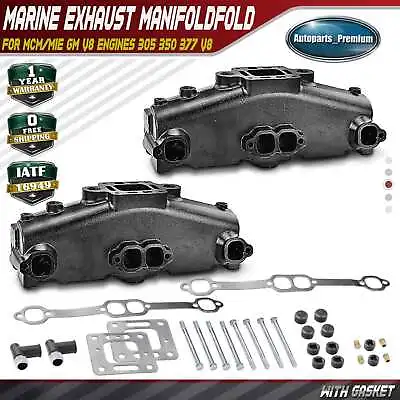 2x Marine Exhaust Manifold With Gasket For MCM/MIE GM V8 Engines 305 350 377 V8 • $389.99