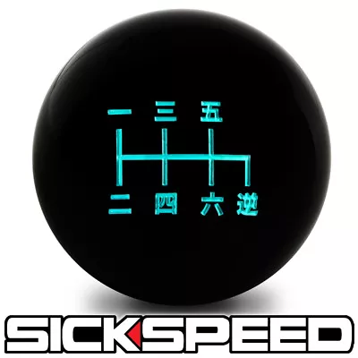 Black/ Teal Inlay Manual Shift Knob 6 Speed Reverse Short Throw 10x1.25 S09 • $24.55