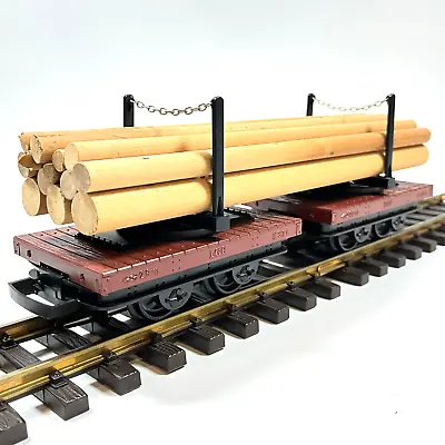 LGB Log Lumber Rail Utility Flat Car Wagon Pair G Scale • $42.99