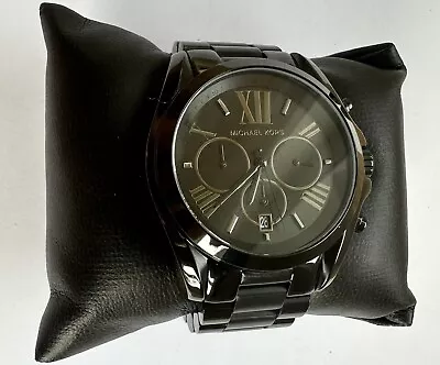 Nice Michael Kors MK5550 Bradshaw Black Stainless Steel Chrono Dial Unisex Watch • $28