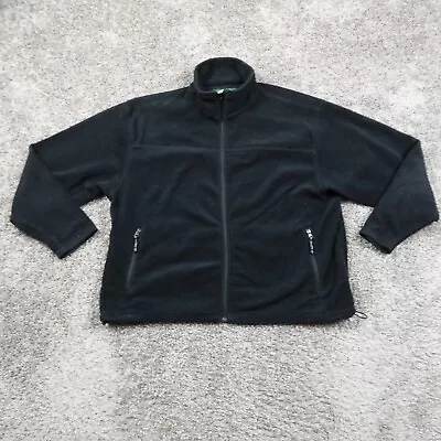 Cabelas Jacket Mens 2XL Black Full Zip Fleece Lined Windbreaker • $34.87