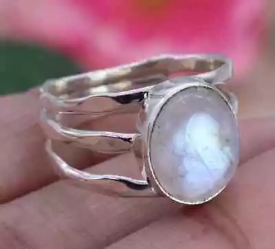 Moonstone Ring 925 Sterling Silver Band &Statement Ring Handmade Ring All Size • $12.99