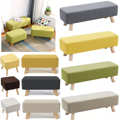 Upholstered Soft Pouffe Padded Footstool Ottoman Foot Stool Bench Square Seat • £25.95
