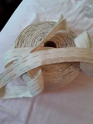 £4.95 • Buy 1x5 Metre Of 1  Inch 25mm Cream / Beige  Curtain Header Heading Rufflette Tape 