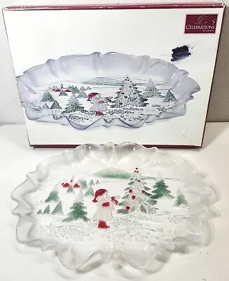 Mikasa Happy Holidays 17” Platter Christmas Tree Landscape Collection Tray Dish • $9.99