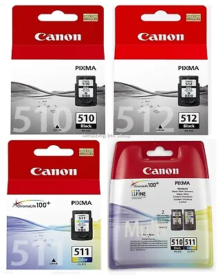 Genuine Canon PG510 & CL511 Black & Color Ink Cartridges PG-510 & CL-511 LOT • £21.34