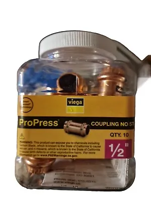 *NEW* - Viega ProPress 1/2  Press Copper Coupling With Stop (10 Total) - 77480 • $64.99