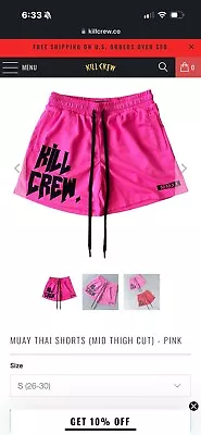 Kill Crew Muay Thai Shorts Pink • $11