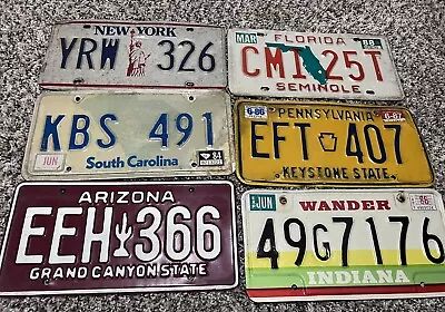 Lot Of 6 Vintage License Plates- Various States EXPIRED • $8.50