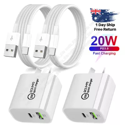 2X USB C Fast Wall Charger Block PD 20W Power Adapter For IPhone 14/13/12/11/XR • $6.99