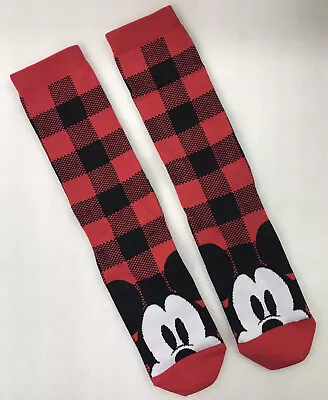 Disney Store Mickey Mouse Plaid Crew Socks Men Size 6-12 NEW • $10.95