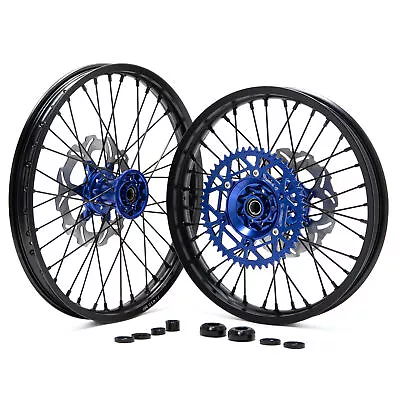 For Yamaha YZ250F 14-23 21 +18  CNC Spoked Wheels Rims Sprocket Set YZ450F 14 15 • $540.57