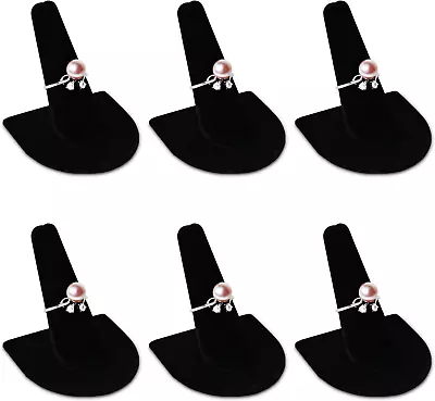 6 Pack Black Velvet Finger Ring Showercase Display Stand Jewelry Holder • $21.96