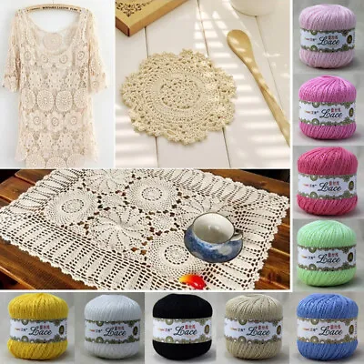 $4.39 • Buy 50g Lace Cotton Yarn 2 Ply Hand Knitting Embroidery Thread Craft Crochet Yarns