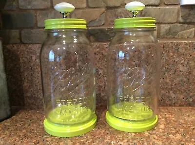 Set Of 2 Decorative Mason Jars With  decorative Top And Base.  • $13