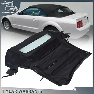 Convertible Soft Top W/DOT Heated Glass Vinyl Black For 2005-2014 Ford Mustang • $225.26