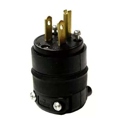 $6.40 • Buy 515PR 15 Amp 125 Volt, Straight Blade Rubber Plug, NEMA 5-15P, Black